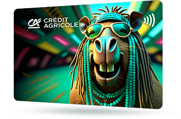 Karta Credit Agricole z naturalnym motywem kamieni